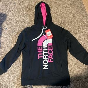 North face breast cancer white pink and black hoodie. Size xl